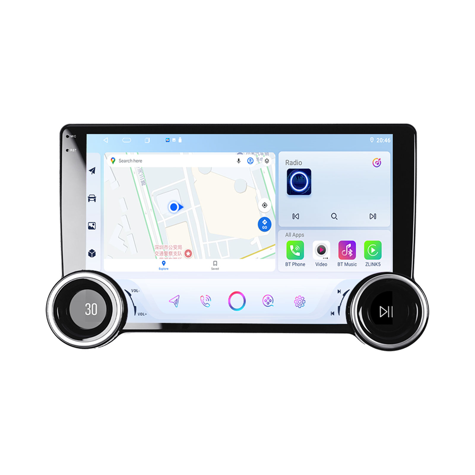 Dual Knob 2 Din 9 Inch Android Car Radios with GPS Navigation Quad-Core RAM2GB ROM32GB CarPlay Android Stereo Auto Carplay Screen Car Player