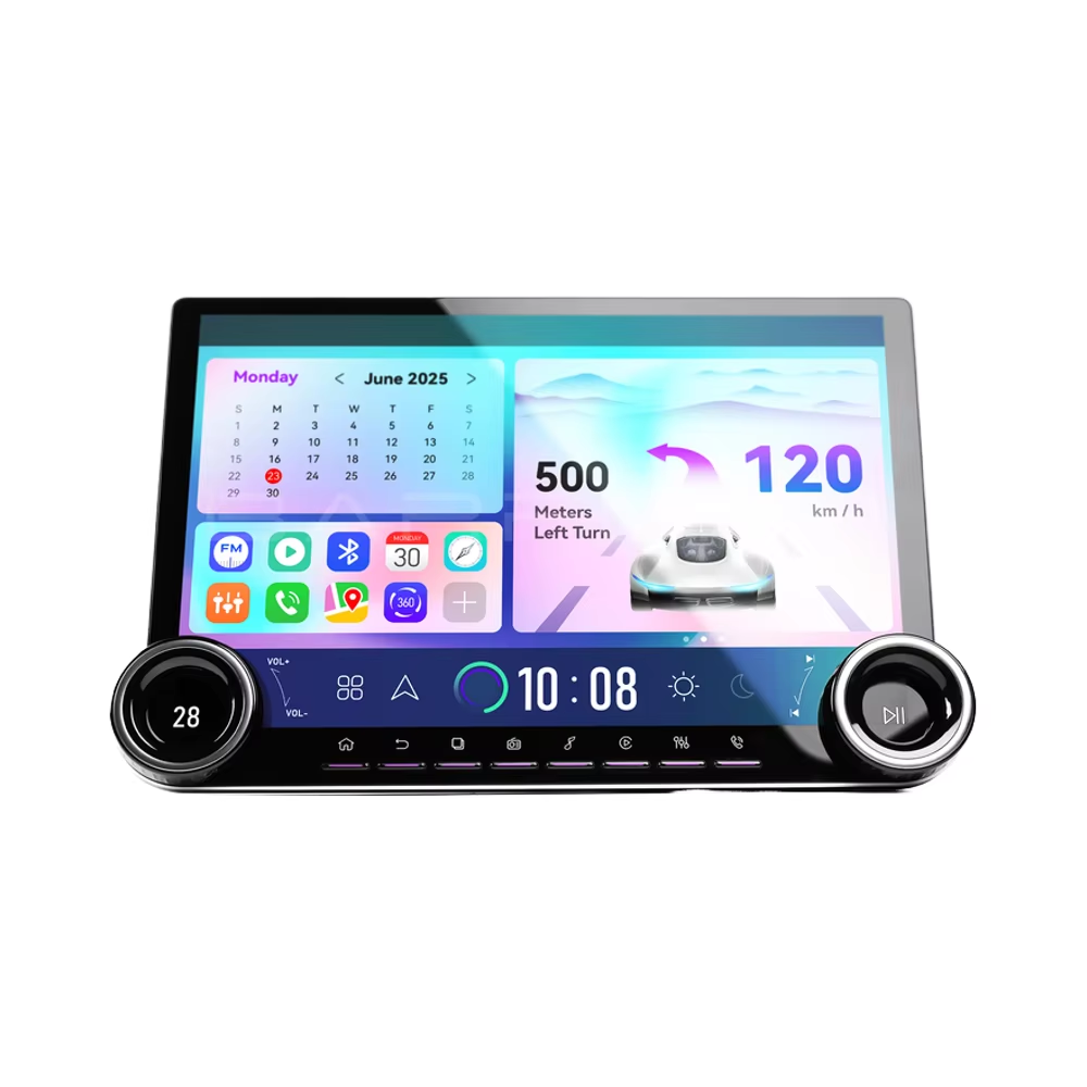 Dual Knob 2 Din 9 Inch Android Car Radios with GPS Navigation Quad-Core RAM2GB ROM64GB CarPlay Android Stereo Auto Carplay Screen Car Player