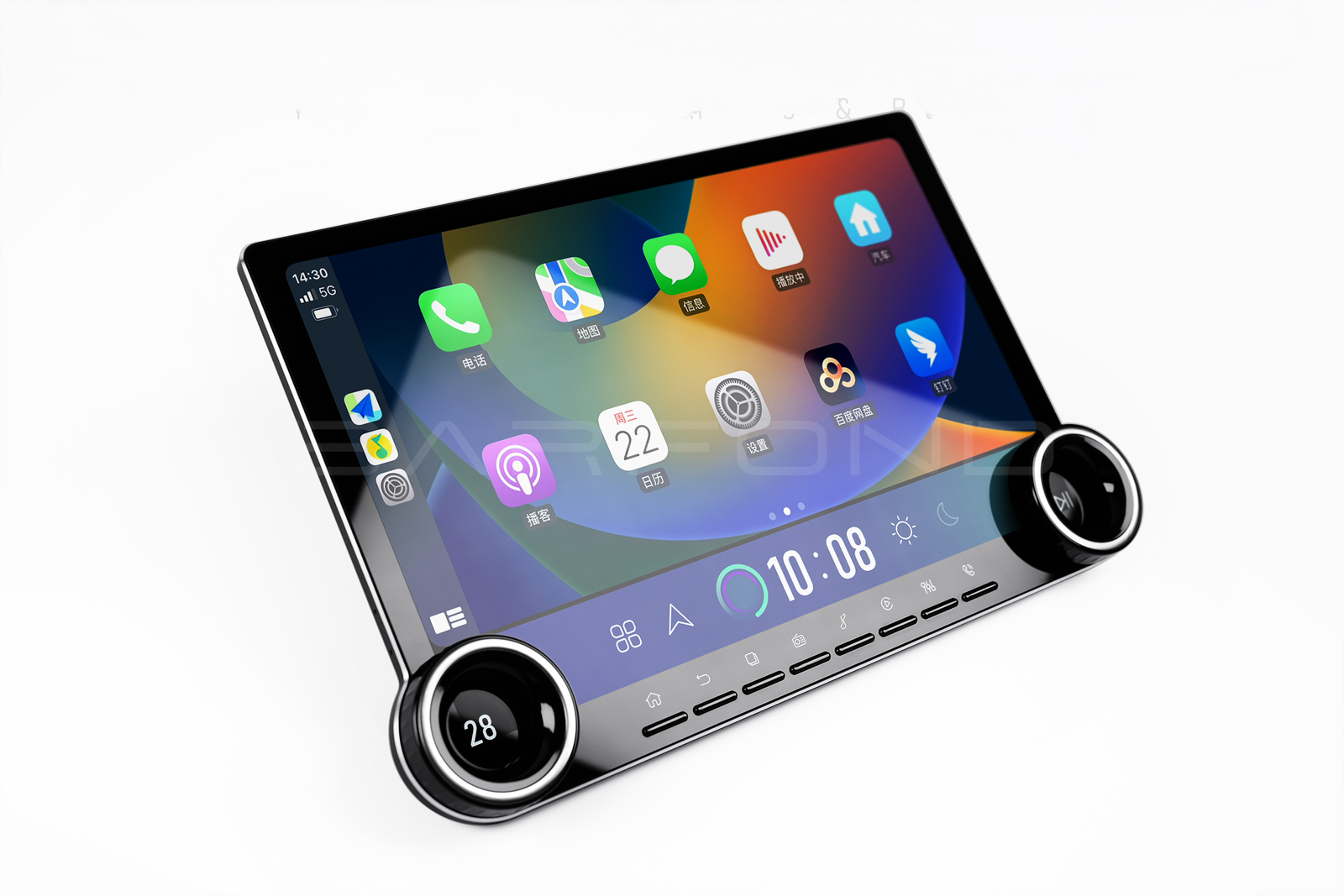 Dual Knob 2 Din 10 Inch Android Car Radios with GPS Navigation Quad-Core RAM2GB ROM32GB CarPlay Android Stereo Auto Carplay Screen Car Player