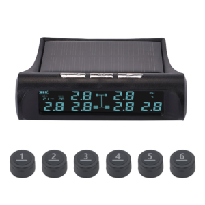 Universal solar Wireless Tire Pressure Monitoring System for Trucks 6-Wheel External TPMS Tire Detector
