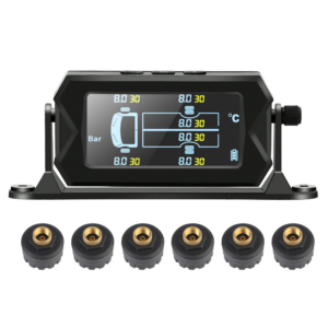 Wireless Solar TPMS for Car RV Truck Digital LCD Alarm with 6 External Sensors Tire Pressure Monitoring System